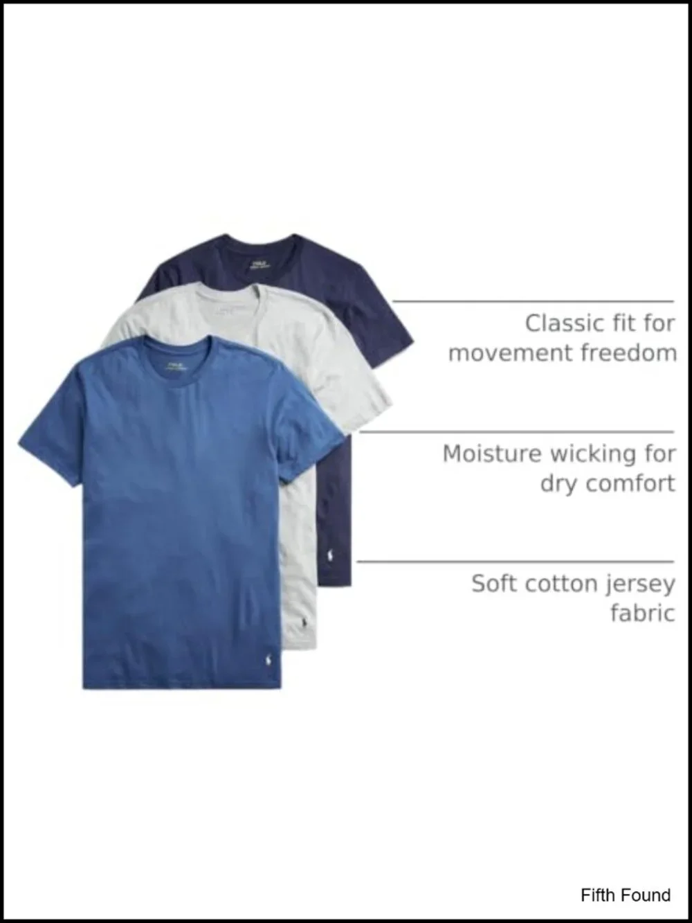 Men's Cotton Crewneck Undershirts 3-Pack Moisture-Wicking Classic Fit